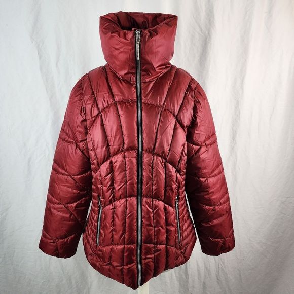 Pink Platinum Jackets & Blazers - Pink Platinum Down Feather Mix Puffer Coat